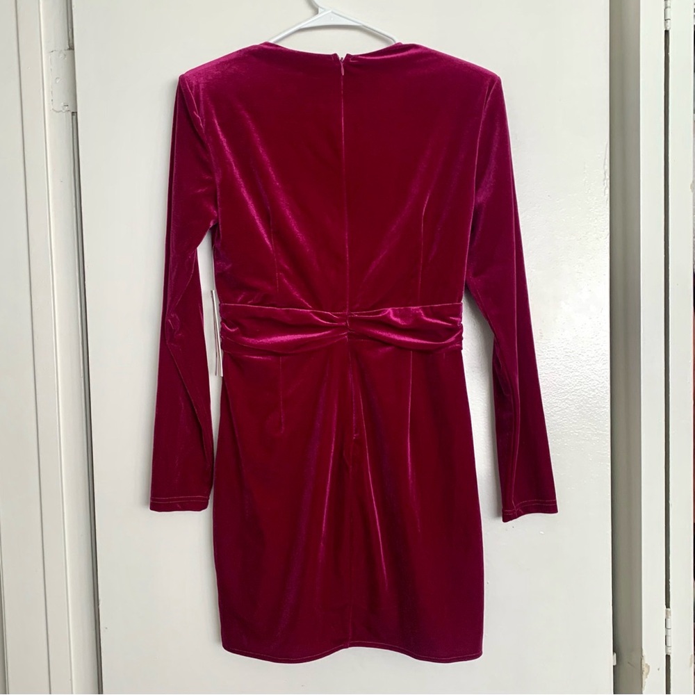 Aqua Velvet Rosette Bodycon Dress - Picture 12 of 13